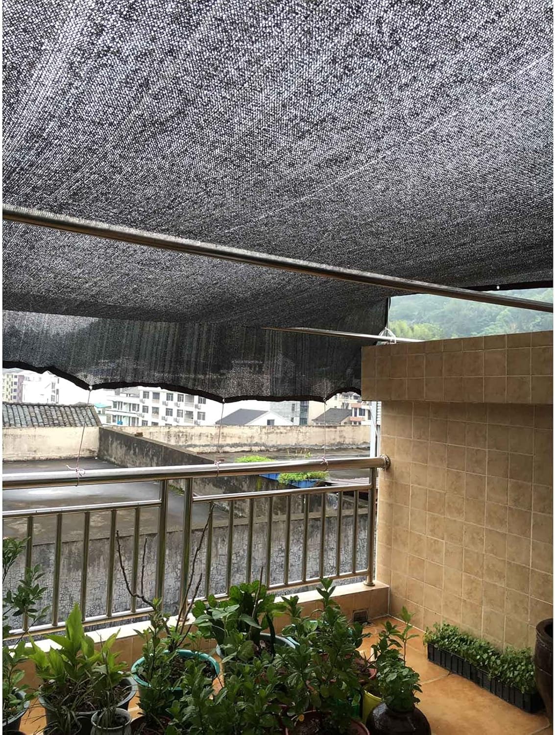 Sunblock Netting,Anti-uv Shade Net,Shade Sail,95% Shade Cloth,Windproof Netting for Patio,with Grommets,for Garage,pergola,Breathable,Anti-Aging,2x6m/6.6x19.7ft