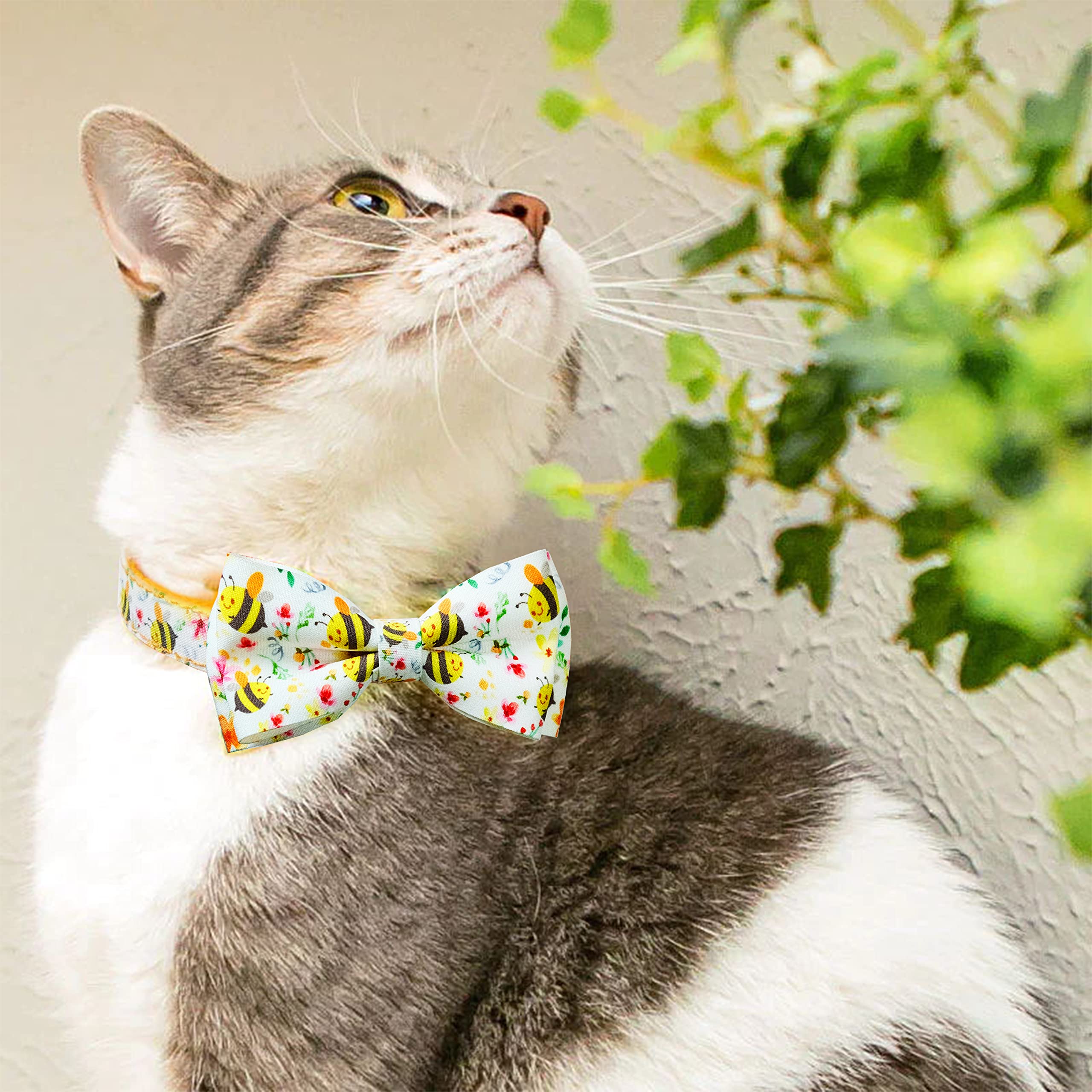 Amazon | 2パック 春夏 キャットカラー 蝶ネクタイ ミツバチ