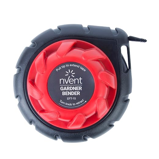 Gardner Bender EFT-15 Mini Cable Snake, 15 Ft Steel Fish Tape, Electrical Wire Fishing Tape, Red & Black