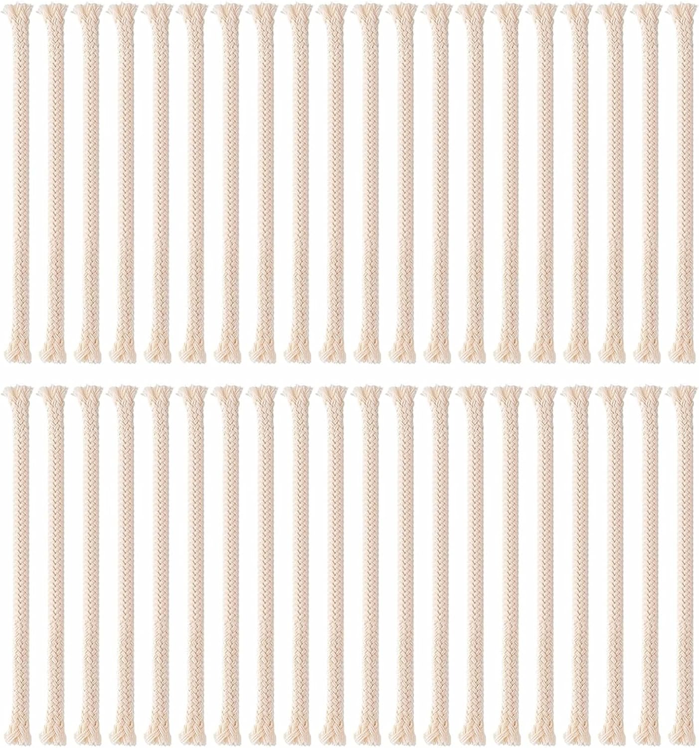 40PCS 1/4" Round Cotton Oil Lamp Wicks, Cotton Replacement Wick for Kerosene Oil Lamp, Braided Wicks for Alcohol Lamps Burner Lantern Wick Candle Lamp