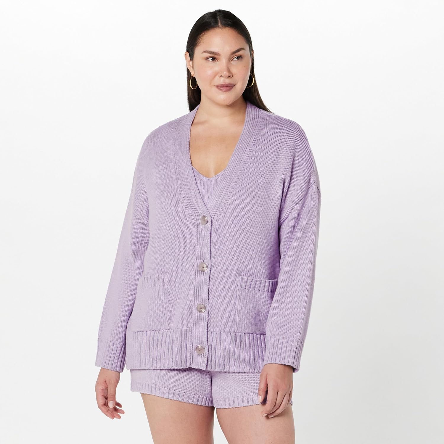 The Drop Womens Brigitte Cotton Blend Chunky Cardigan - Image 6