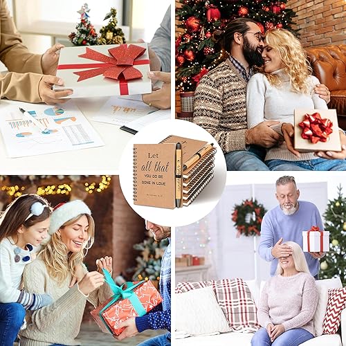 Miniatura 5 de INSADA 30 juegos de cuadernos cristianos en espiral a granel con bolígrafo de bambú, cuaderno pequeño (5.43 x 4.33 pulgadas), regalos de Navidad