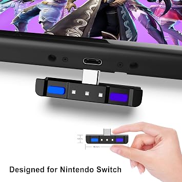 Bluetooth 5.0 Audio Transmitter Adapter with USB C APTX Low Latency for Nintendo Switch Compatible with AirPods PS5 Bose Sony BT Headphones The Legend of Zelda Theme Azure Blue & Ultra Violet