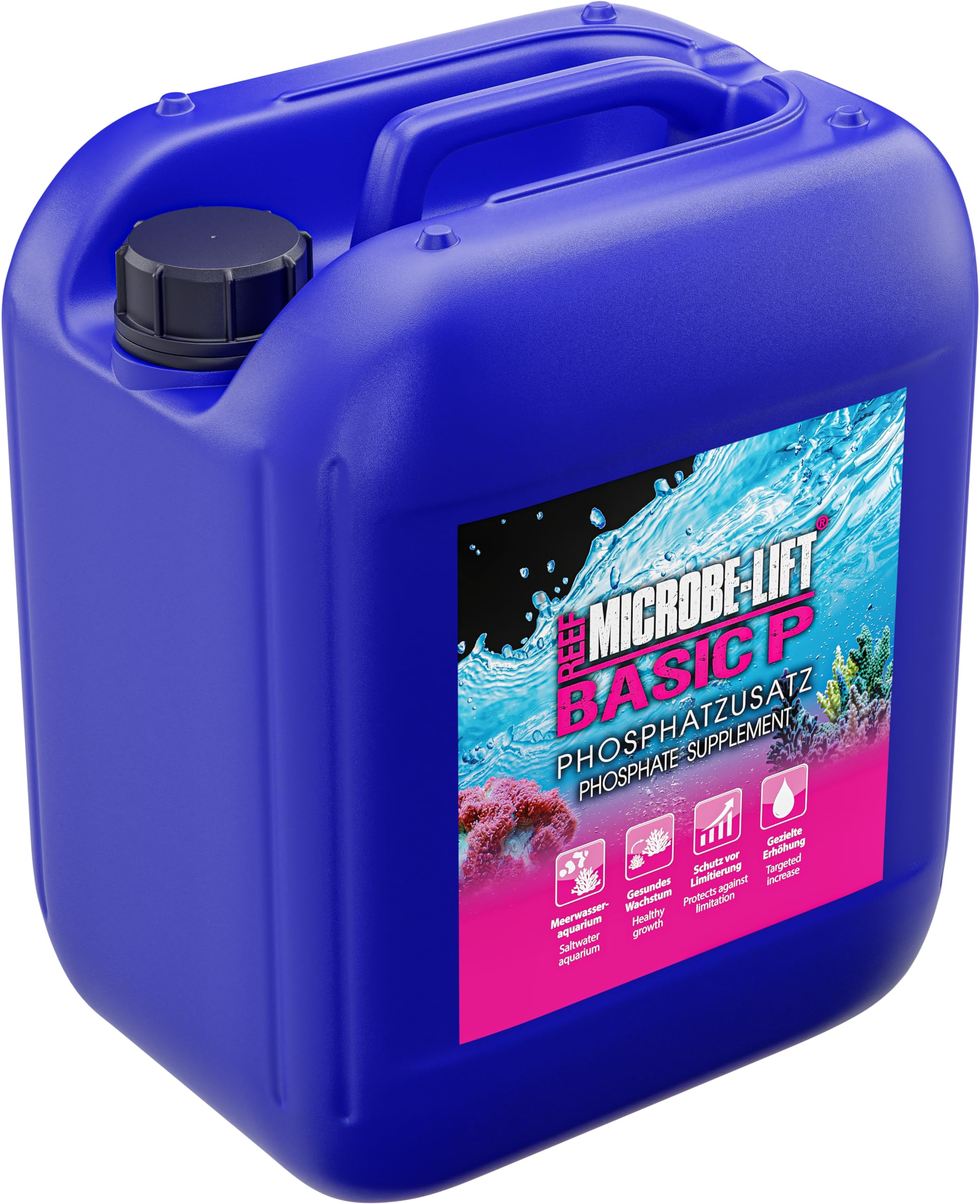 ARKA - Basic P - 5 L - phosphate supplement for controlled increase of PO4-value in saltwater aquariums, supports coral health.