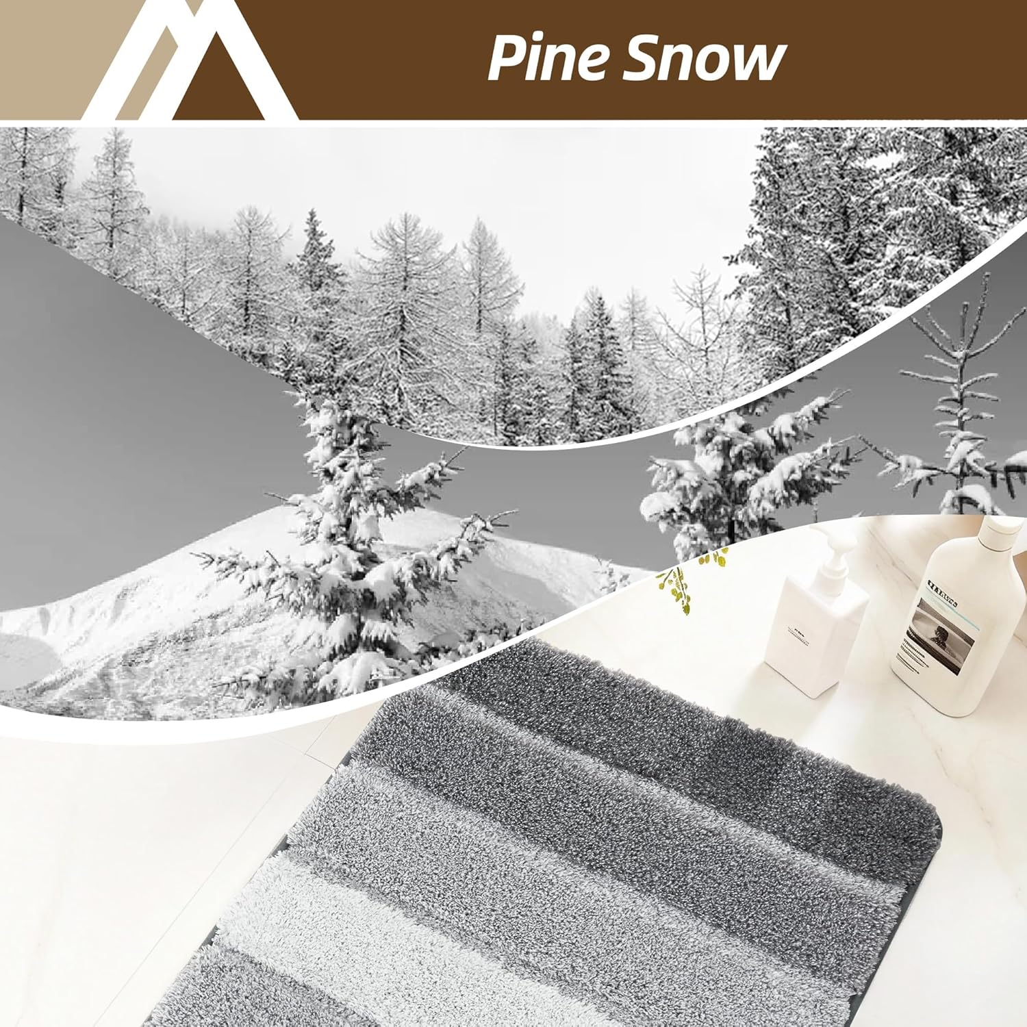 COSY HOMEER Bathroom Rugs 24"x17", Ultra Soft Absorbent Bath Mat with Non-Slip TPR Backing, Machine Washable Shaggy Rug for Bathroom Floor, Grey - Image 3