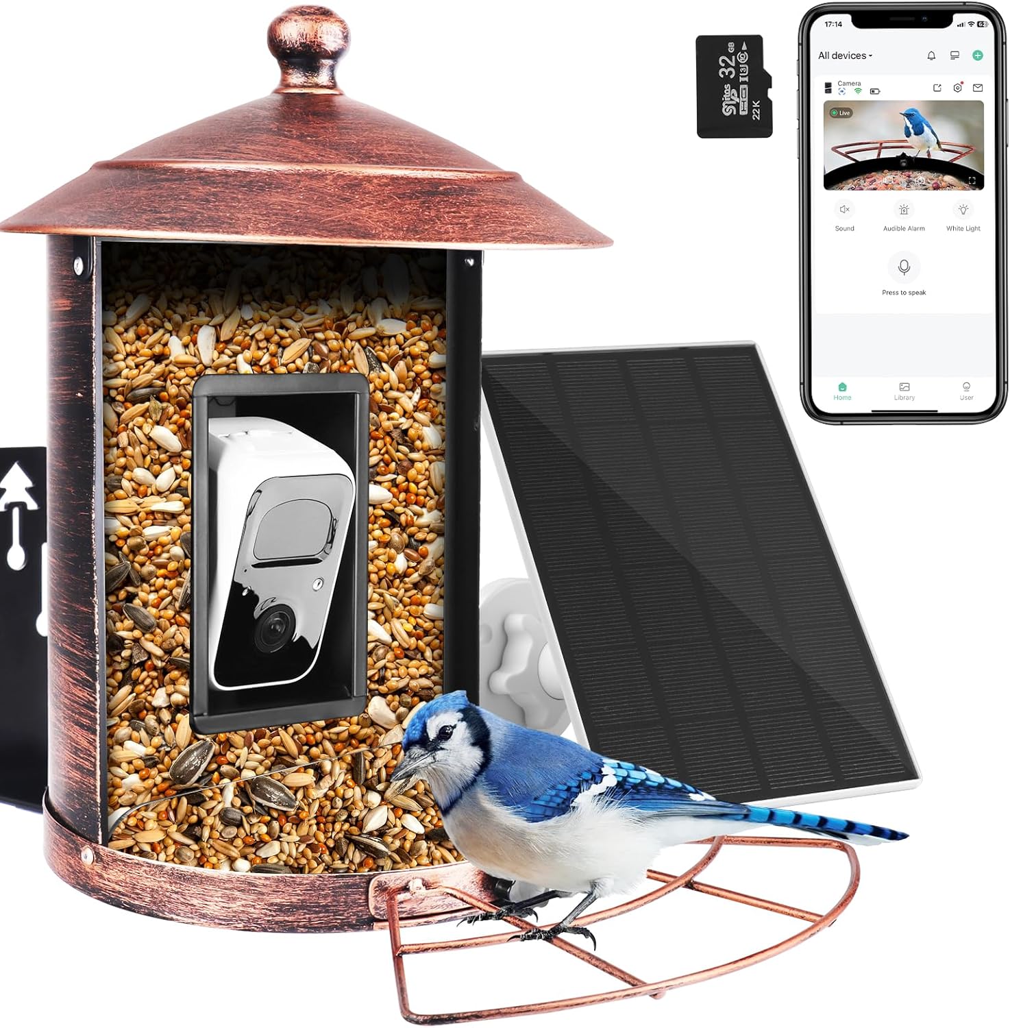 Smart Bird Feeder with Camera, Bird Feeder with Solar