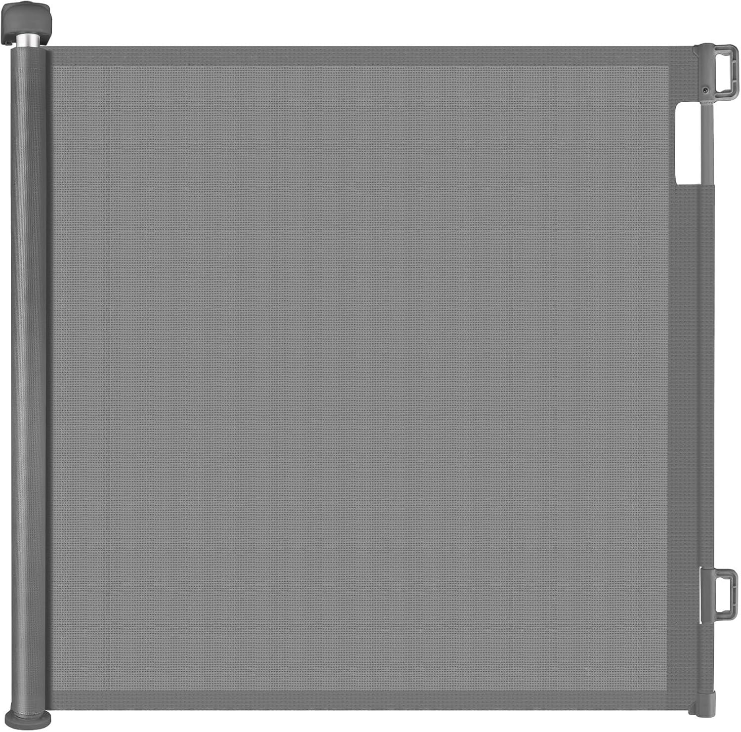 GREENSAPPIRE Retractable Baby Gate 140cm Wide x 86cm Tall, Extra Tall Mesh Safety Gate for Baby & Pets, One-Handed Operation, Child & Dog Gate for Stairs, Doorways, Hallways, Indoor/Outdoor Use, Grey