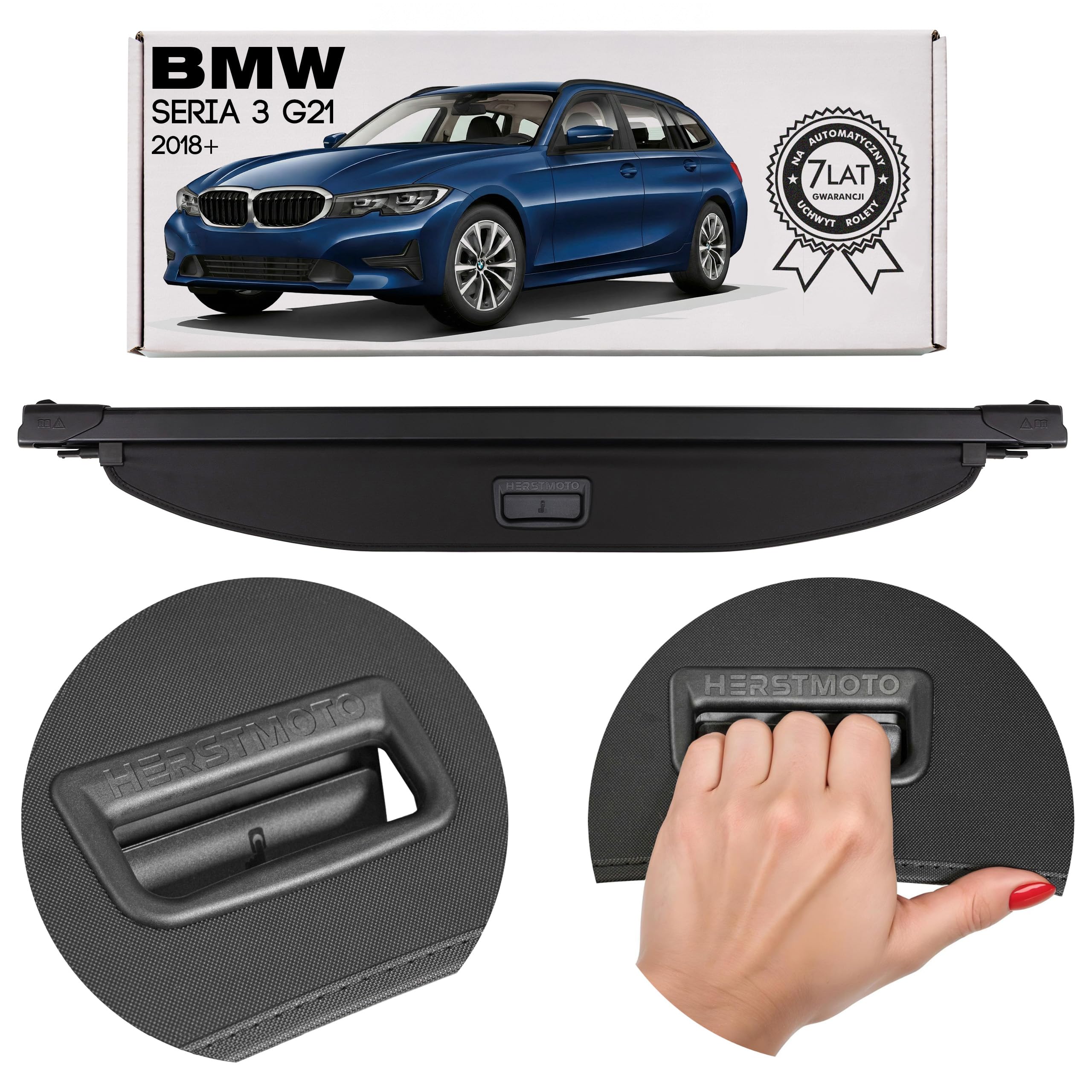 Kofferraumabdeckung Laderaumabdeckung mit Halterungen – Kofferraum Rollo Gepäckraumabdeckung passend für BMW 3er G21 2018+ Touring (Kombi) 51477450728