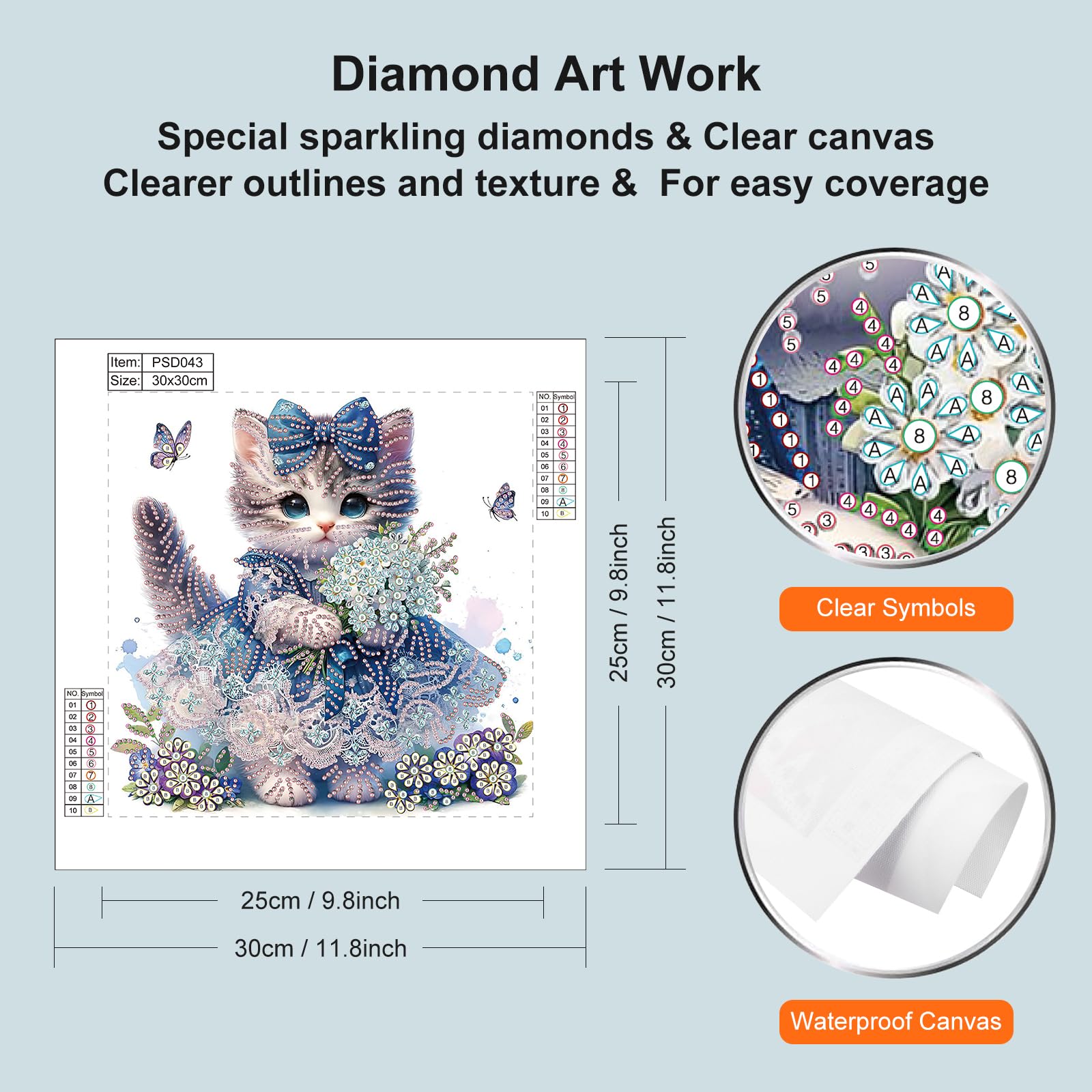 WSLWXSHM 5D Special Shape Diamond Art Kits for Beginners Diamond Painting Kits for Adults Cat Crystal Rhinestones Diamond Painting for Home Wall Decoration Gift 12×12inch/30×30cm - Image 2