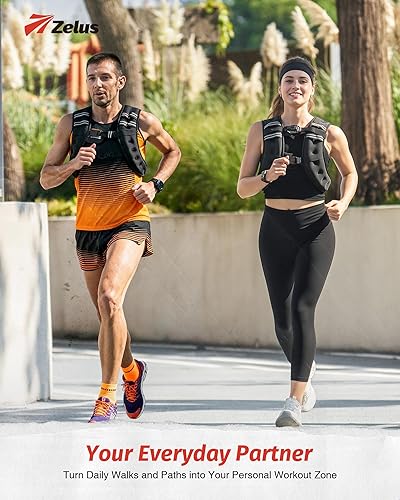 Miniatura 3 de ZELUS Chaleco con peso, chaleco de peso de 6 libras, 8 libras, 12 libras, 16 libras, 20 libras, 25 libras, 30 libras, con rayas reflectantes para