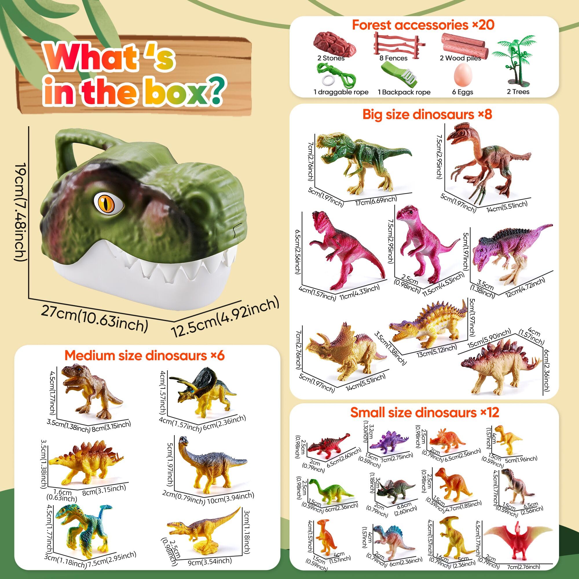 Realistic Dinosaur Toys - 46 Piece Playset -9 Realistic Dinosaur Toys - 46 Piece Playset -9