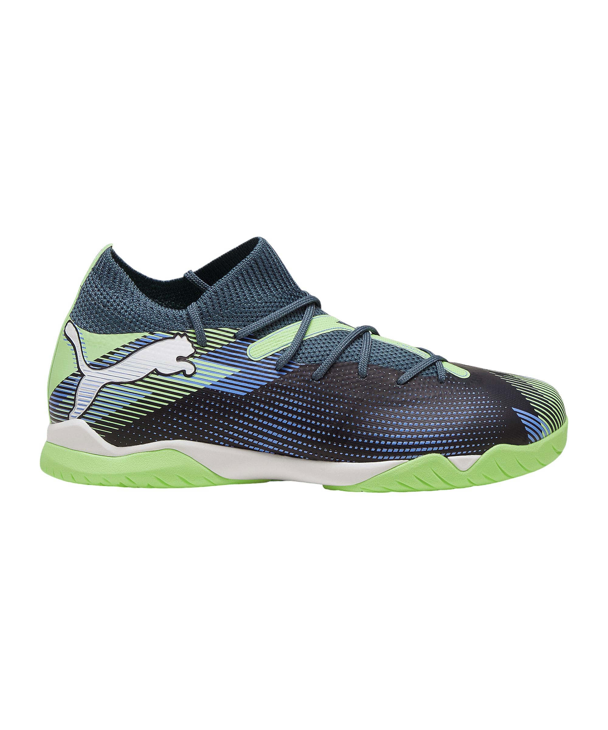 PUMA Future 7 Match IT + MID JR Soccer Shoe, Gray Skies White-Fizzy Apple, 1 UK
