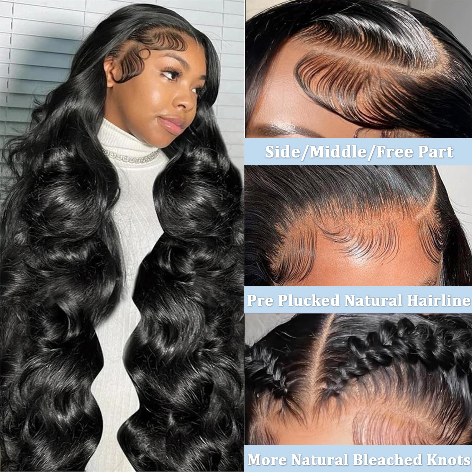 Amazon.com : Aimqueen Lace Front Wigs Human Hair 13x6 Human  display picture 2