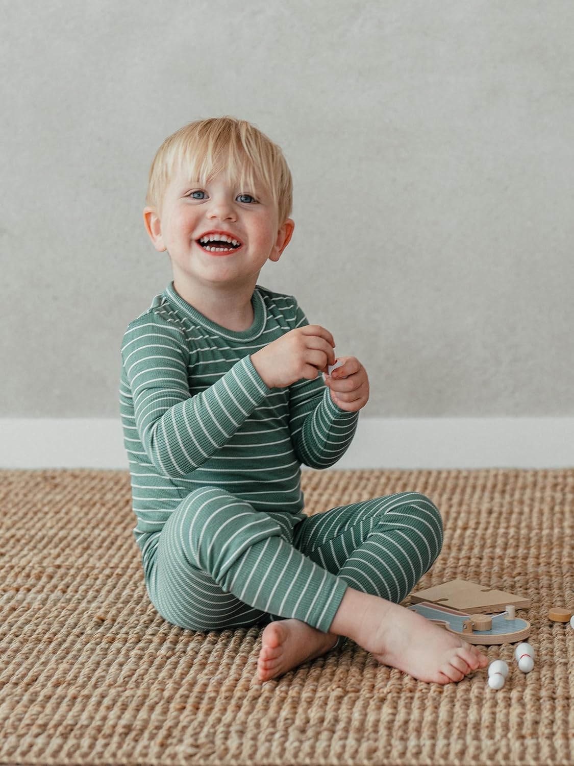 AVAUMA Stripe Pattern Baby Boys Girls Pajama Set Kids Toddler Snug fit Ribbed Sleepwear pjs for Daily Life Style - Image 5