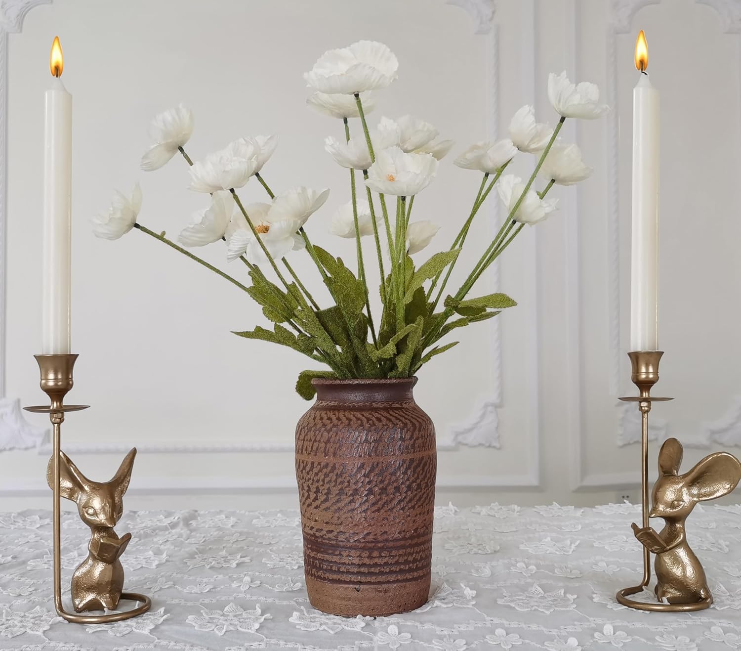 Mouse Reading Taper Candle Holders, Creative Animal Candlestick Holders, Centerpiece Table Decorative Candlelight, Dinner Metal Candle Stand, Home Decor… - Image 3