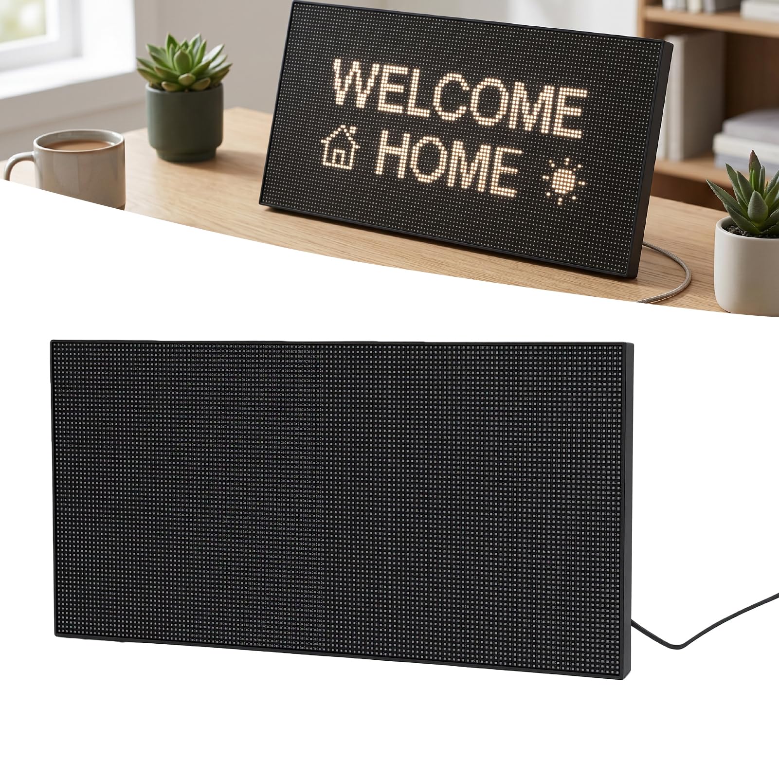 Señal LED Programable para Publicidad LED con Desplazamiento | Empresarial Pantalla personalizable, Tablero Mensajes Control Remoto para Bodas, Tiendas, Bares, Atractivo Visual Dinámico