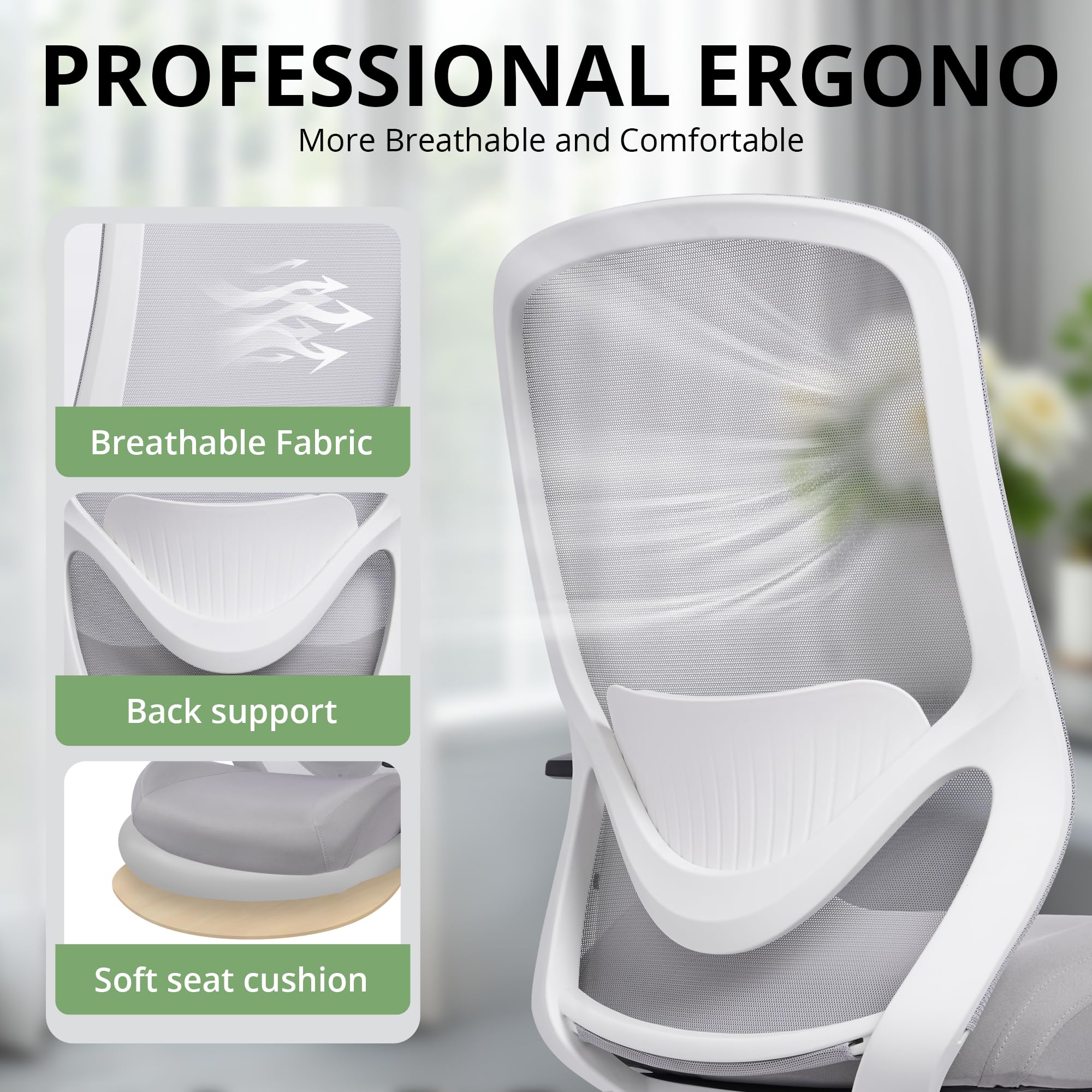 HYLONE 400lbs Drafting Chair,Adjustable High Back Computer Office Chair with Lumbar Support Standing Desk Chair Heavy Duty Big Tall Drafting Stool for Artists with Adjustable Footrest