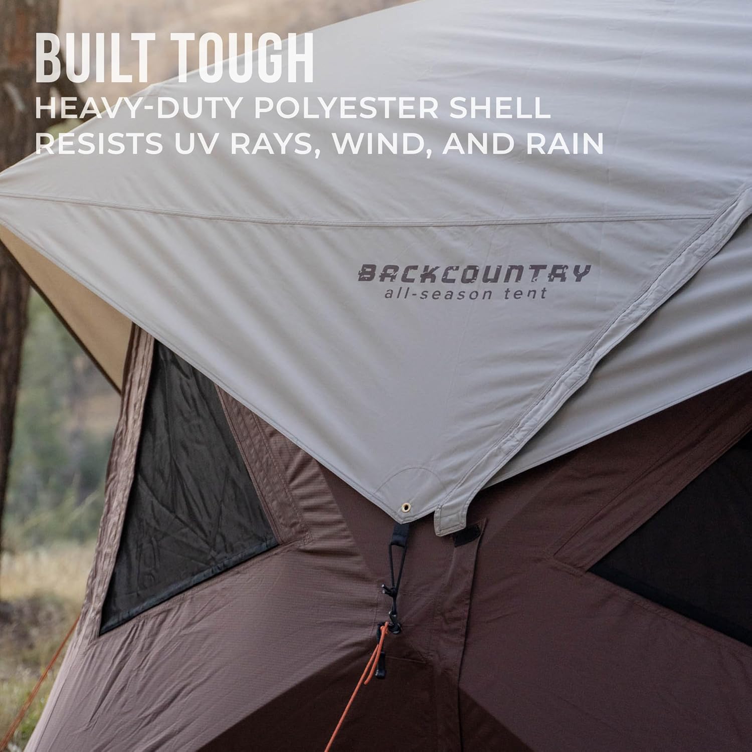 Gazelle Tents™ Backcountry T5 All-Season Hub Tent – Quick 90-Second Setup, Heavy-Duty 300D Ripstop Fabric, HVAC Port, 4-Season Shelter for Overlanding, Camping, and Basecamp Adventures, GBC50WN
