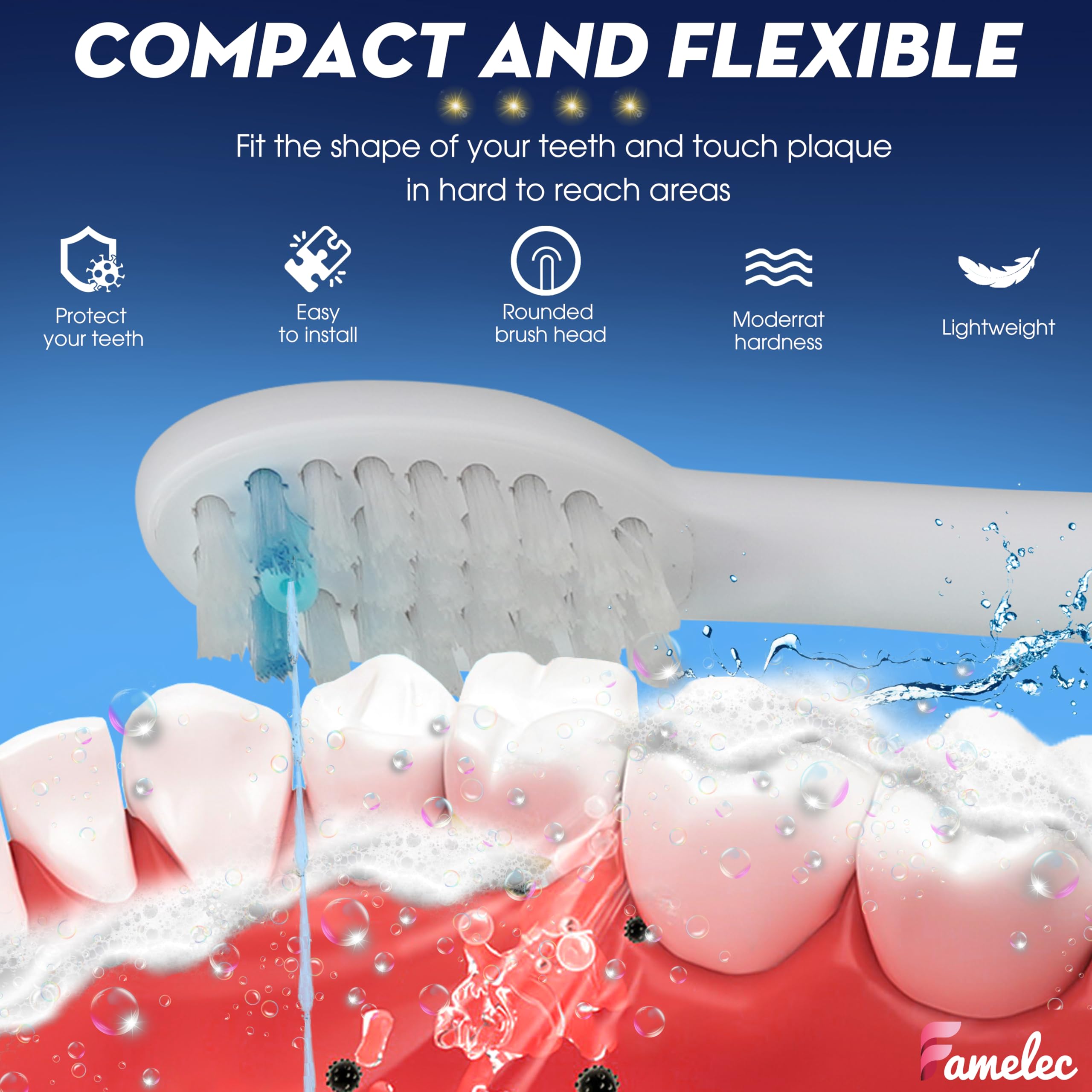 Zahnbürstenköpfe für Waterpik Sonic Fusion 2.0 Ersatzköpfe, passend für SF-01 SF-02 elektrische Zahnbürste Waterpik Ersatzköpfe, für Waterpik Sonic-Fusion Bürstenköpfe (Schwarz & Weiß, Medium)