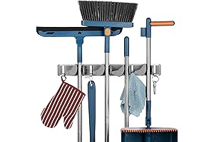 Mr. Pen Aluminum Mop Pen Storage Rack with 4 Hooks