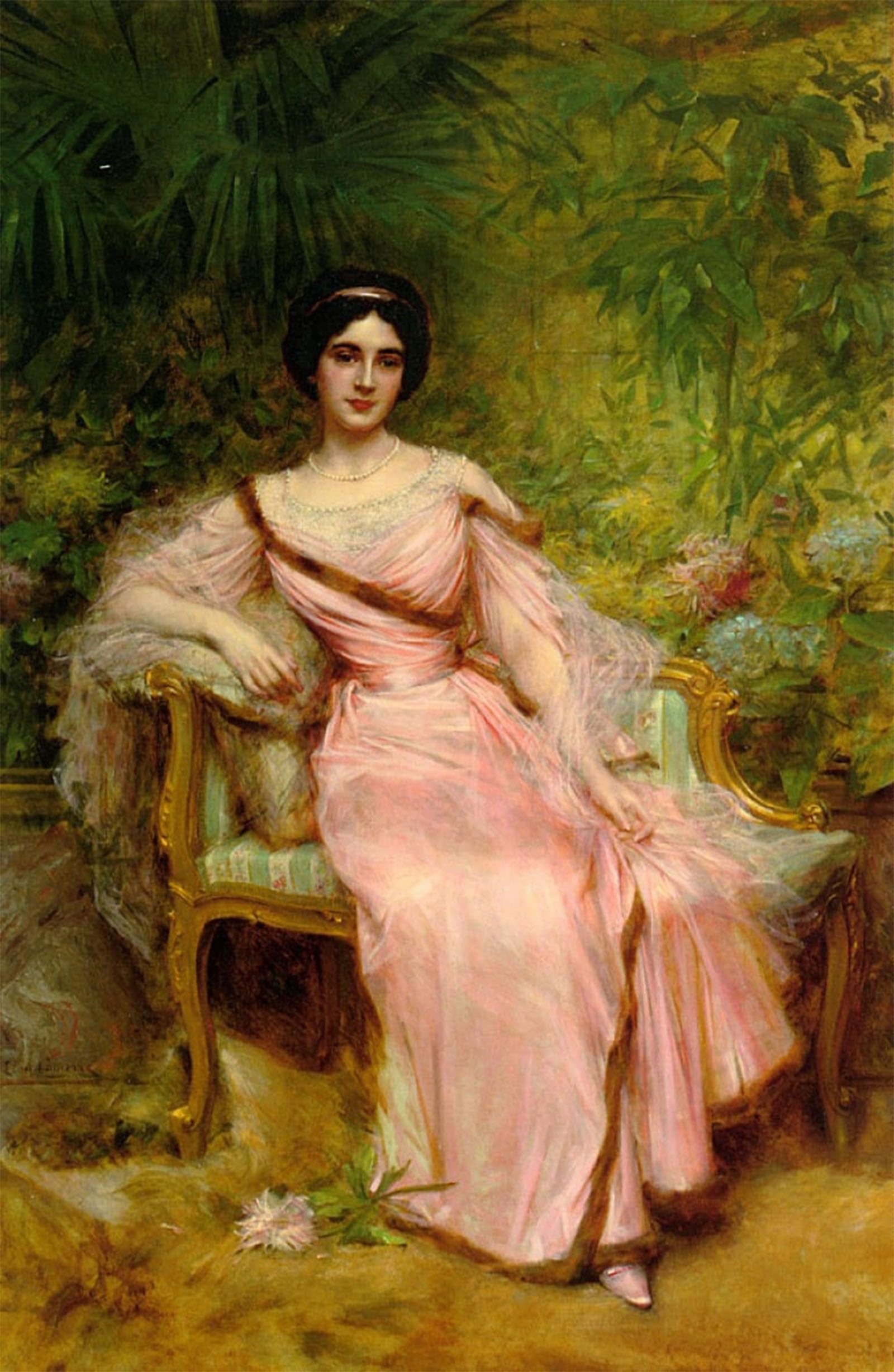 Pintura Imagen Ritratto di Suzanne Hudelo Leon Francois Comerre Lienzo Arte 60x90cm 5