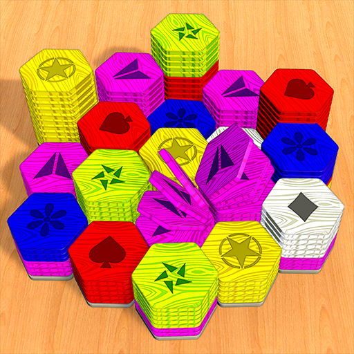 Hexa Sort 3D - ウッドヘキサソートパズルゲーム！ カラーマージ