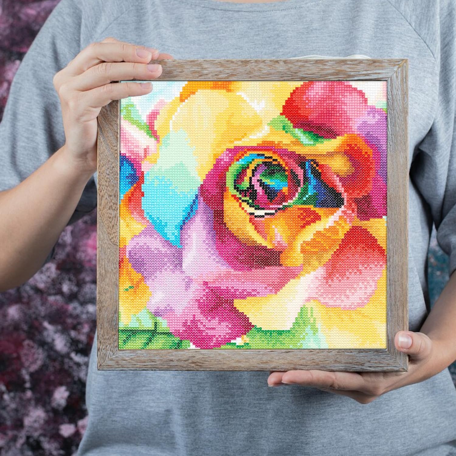 Leisure Arts Diamond Art KIT 12" RO, Rainbow Roses