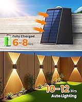 Vista 2 de LUHLEE Luces solares de pared para exteriores, apliques de pared de 2000 mAh, 3000 K, iluminación de arriba y abajo, luces solares impermeables IP65