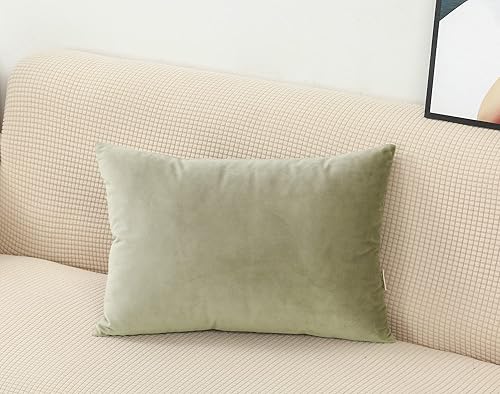 Miniatura 9 de TangDepot Juego de 2 fundas de almohada de terciopelo súper suaves, fundas de almohada lumbar, fundas de almohada - (12 x 18 pulgadas, 2 piezas, B02