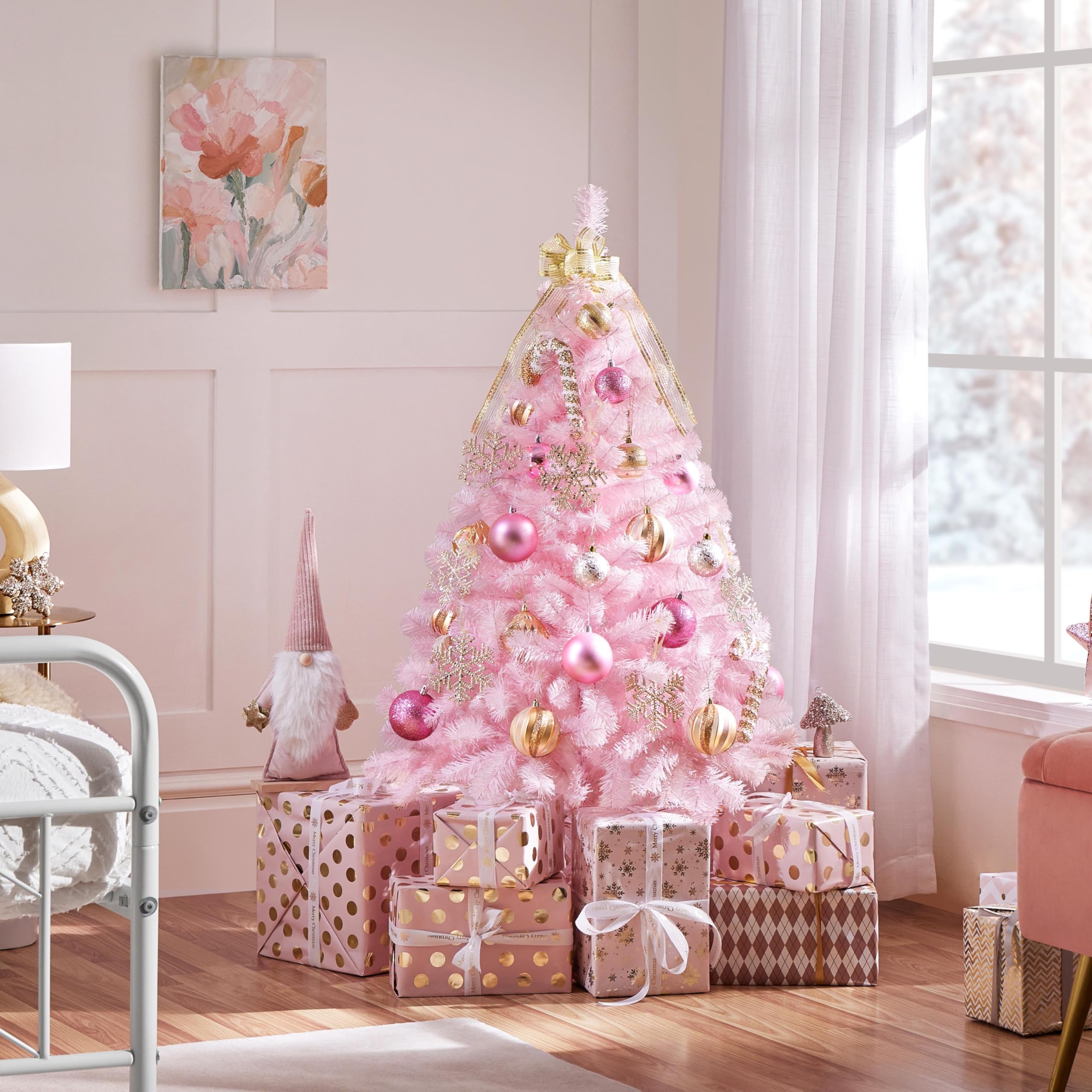 Yaheetech Künstlicher Weihnachtsbaum, 124 cm Tannenbaum