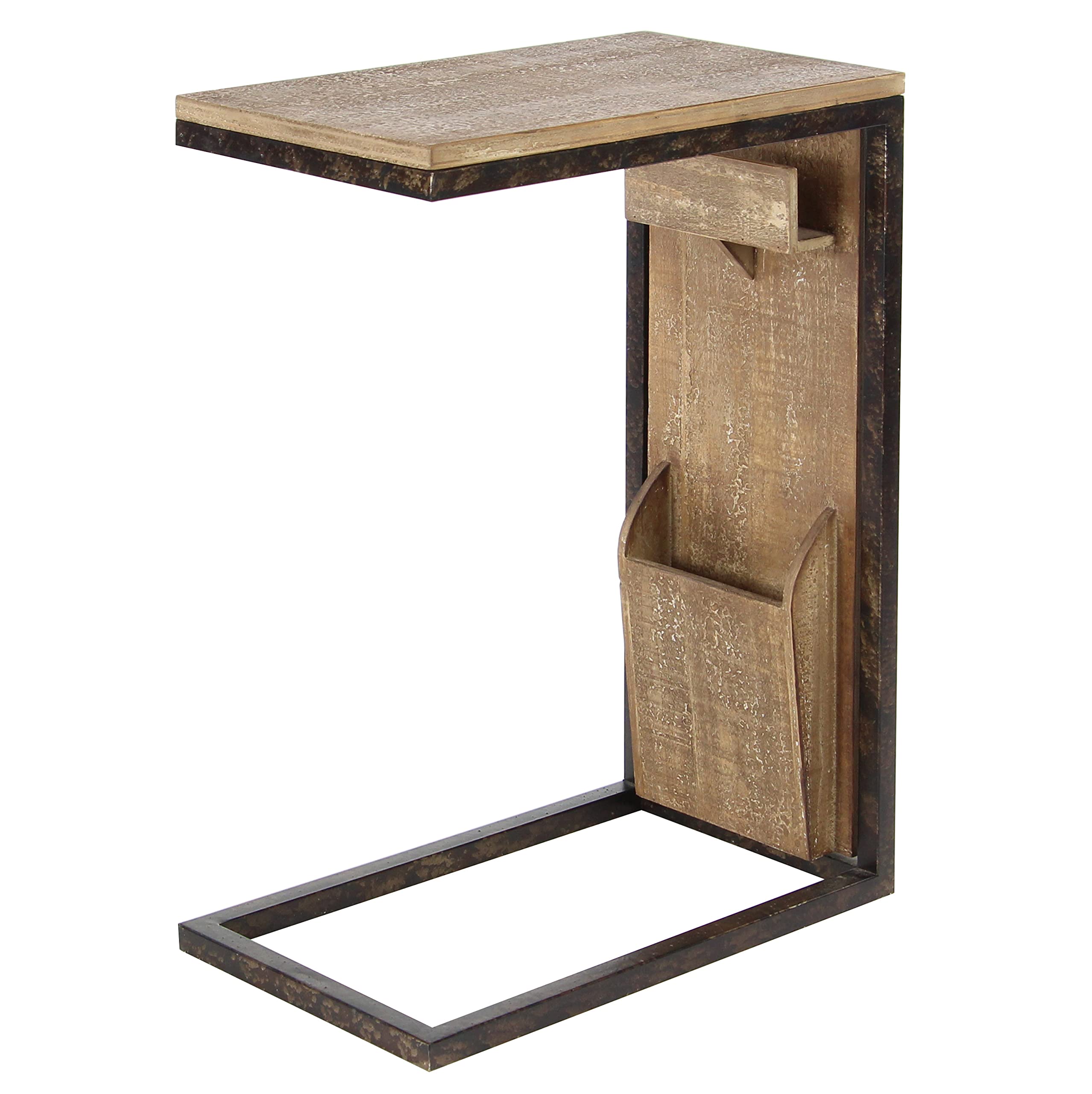 Deco 79 60197 Side Table, Brown/Black