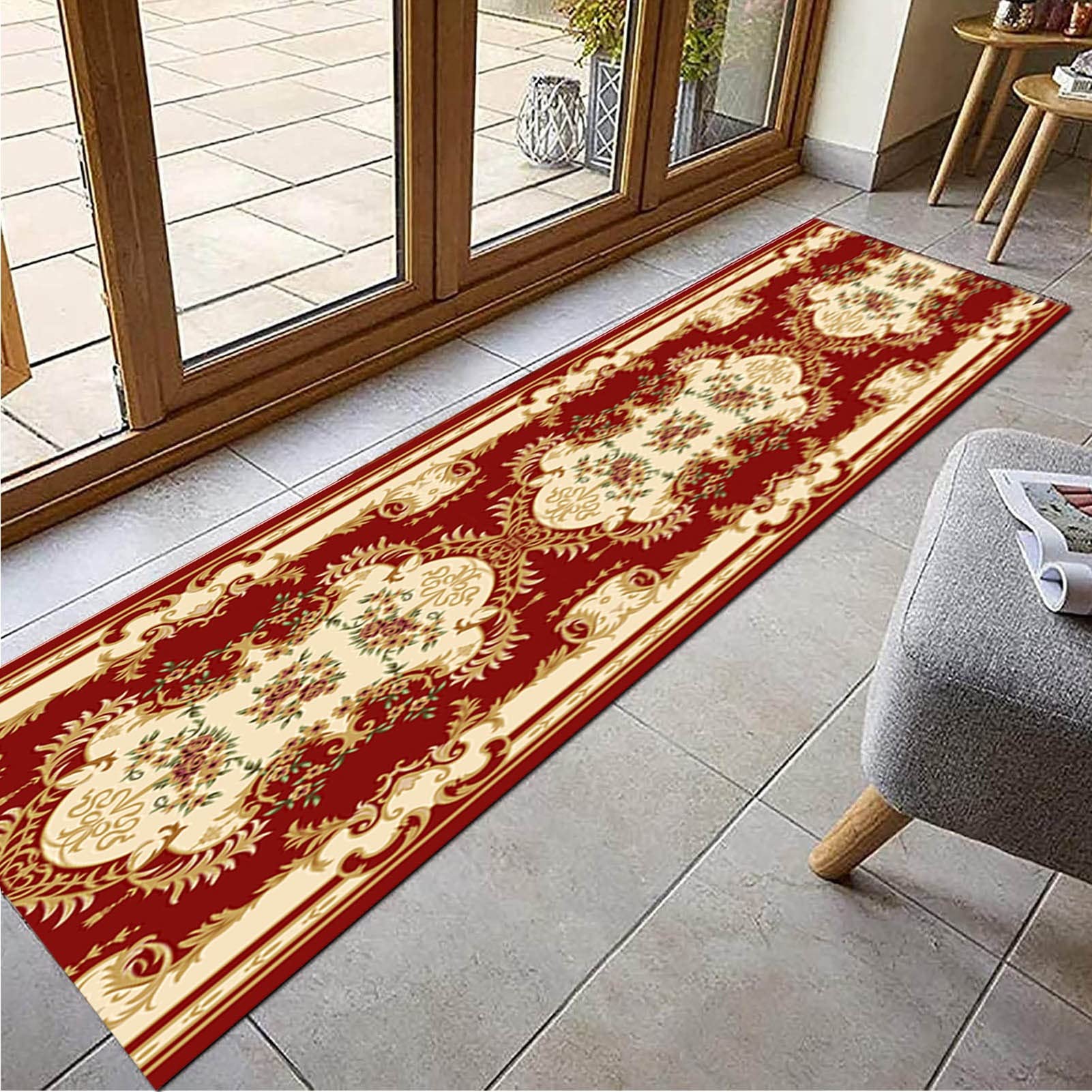 Tapis Couloir Long Personnalisable Antidérapant – 80x250 Cm – Style Classique Élégant Pour Entrée, Escalier & Cuisine