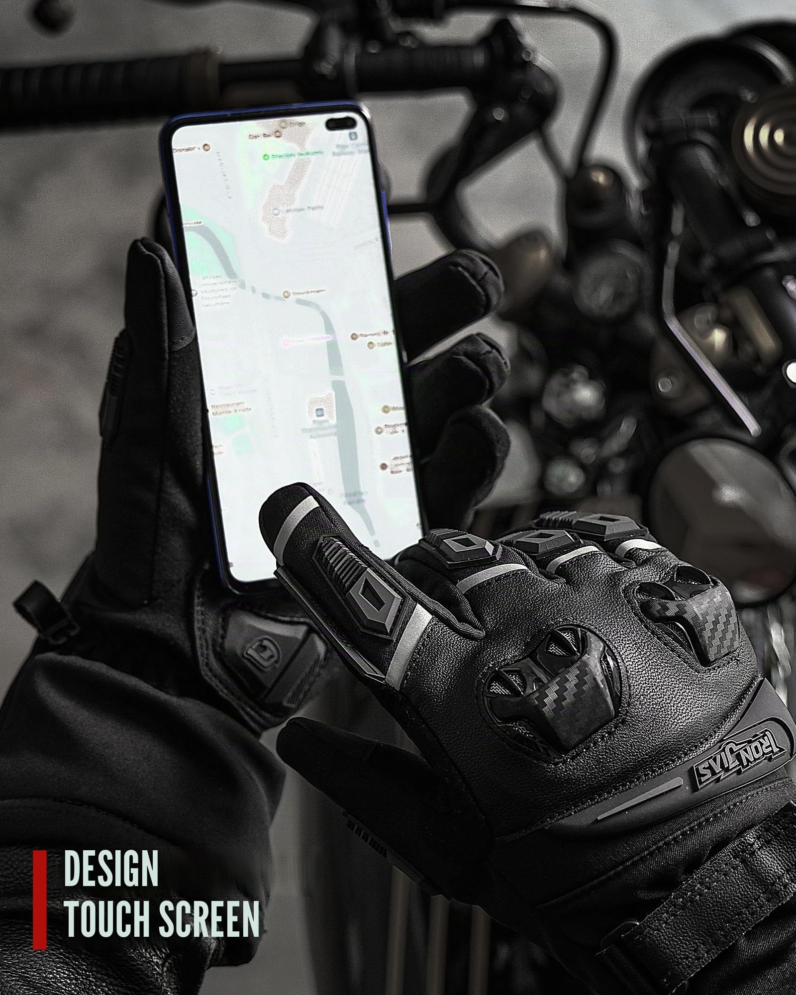Grapelet Guanti Moto Invernali,Cotone 3M,Guanti Invernali Caldi per Uomo e Donna,Guanti Invernali Moto Impermeabili con Protezione Nocche,Touchscreen