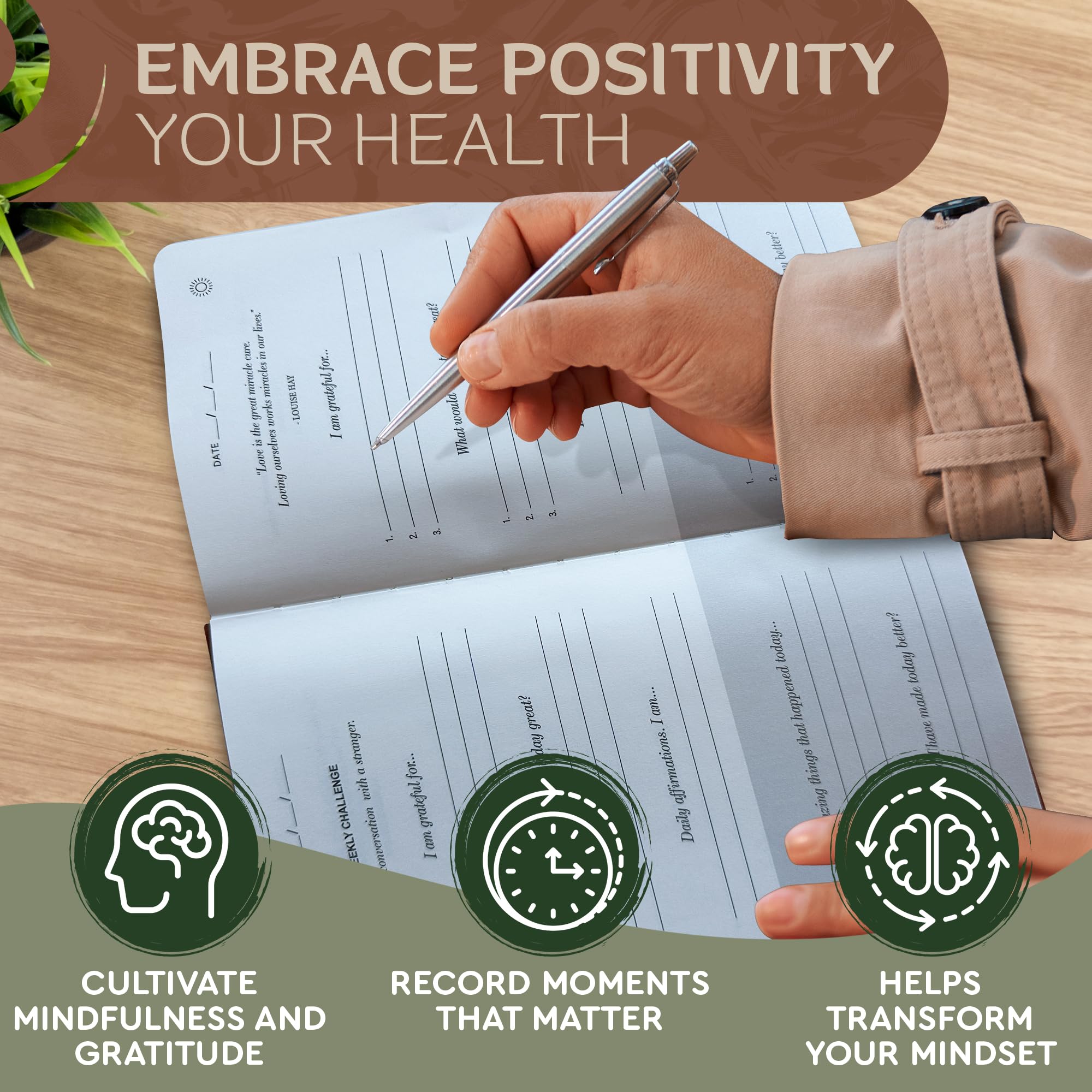 Gratitude Journal for Women and Men - With Writing Prompts for Self Care, Improvement and Manifestation - Daily Wellness and Guided Mental Health - 5 Minutes a Day - Inspirational to Practice Self Love and Reflection - Image 2