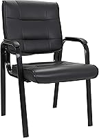 Vista 1 de ZenStyle Sillas de cuero para invitados de oficina, sillas de recepción de oficina, silla auxiliar ejecutiva con cuero consolidado y marco de metal