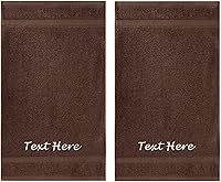 Vista 101 de Personalized Passion Juego de 2 toallas con texto bordado personalizado, 16 x 27 pulgadas, altamente absorbentes y súper suaves, toallas de mano