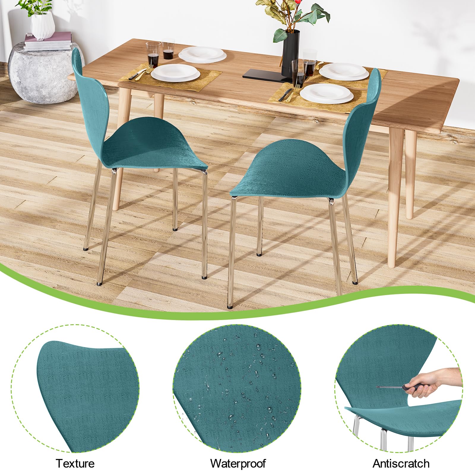 esszimmerstühle 4er set Stapelbare stuhl für esszimmer Zuhause Pfauenblauer