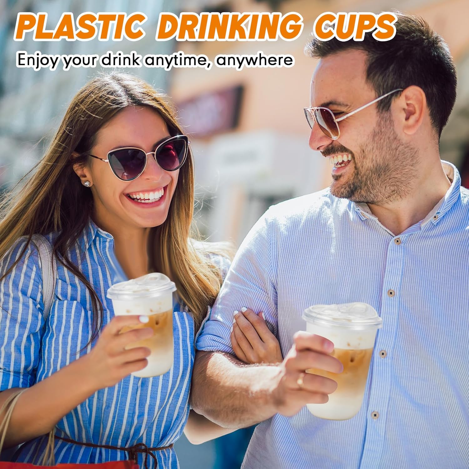 50 Pack 16oz Clear Plastic Cups with Strawless Sip Lids Disposable Iced Coffee Cups Pet Crystal Round Bottom Tumblers for Iced Coffee, Cold Drinks, Smoothie, Drink Shops and Party Catering - Image 6
