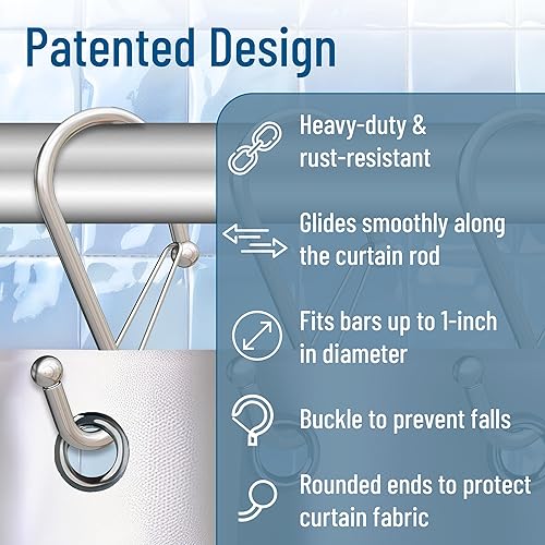 Miniatura 61 de Paquete de 10 ganchos de metal en forma de S para colgar, gancho resistente en forma de S con hebilla de seguridad, se adapta a barras de hasta 0.6