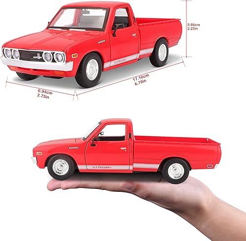 Miniatura 6 de Maisto Datsun 620 Pickup (1973) Escala 1:24 Puertas de Apertura de Coche 7.9 in Rojo (531522)