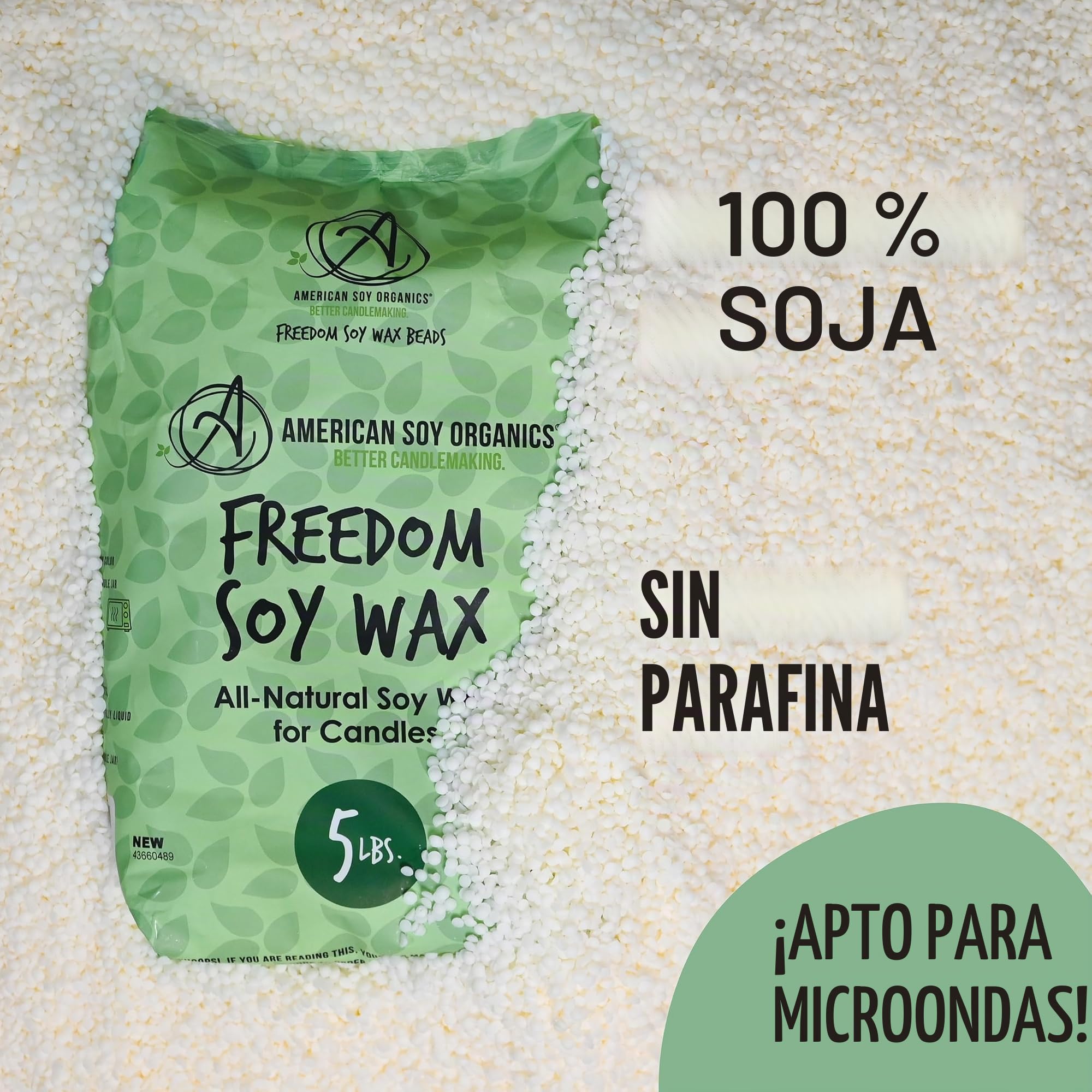 American Soy Organics - Perlas de cera de soja Freedom para hacer velas, aptas para microondas, suministros para fabricar velas de soja de primera calidad, 4,5 kg