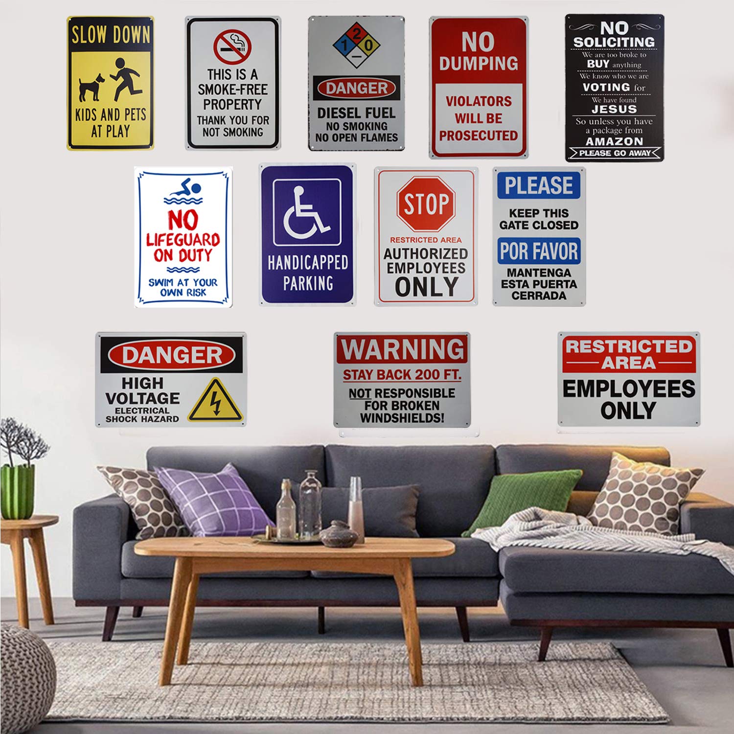 🛒 Crаzу Dеаlѕ LASMINE Funny No Soliciting Sign,No Trespassing Sign,Please Go Away,Metal Door Signs for Home Business Black 8X12 Inch