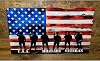 MIDWEST CORVETTE US Military Veteran American Flag Made of Steel Full 24 x 14.5 in Size