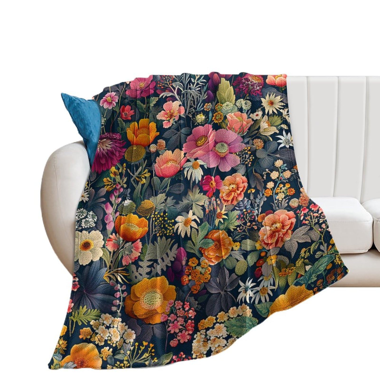 Couverture en flanelle fleurs sauvages douceur familiale pour tous