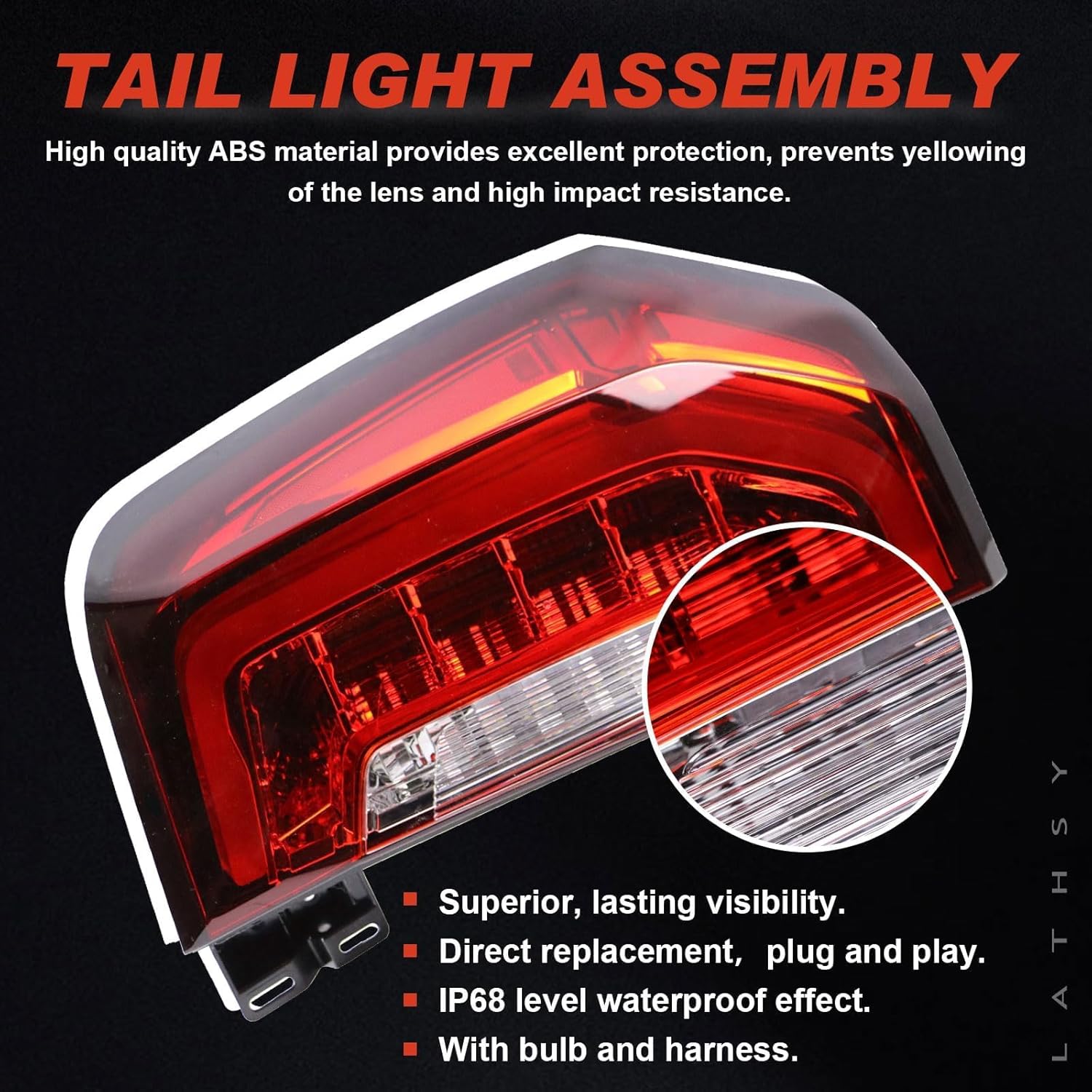 Tail Light LED Compatible With 2021 2022 2023 2024 GMC Yukon/Yukon XL Outer Left Driver Side Taillight Replace 84816392