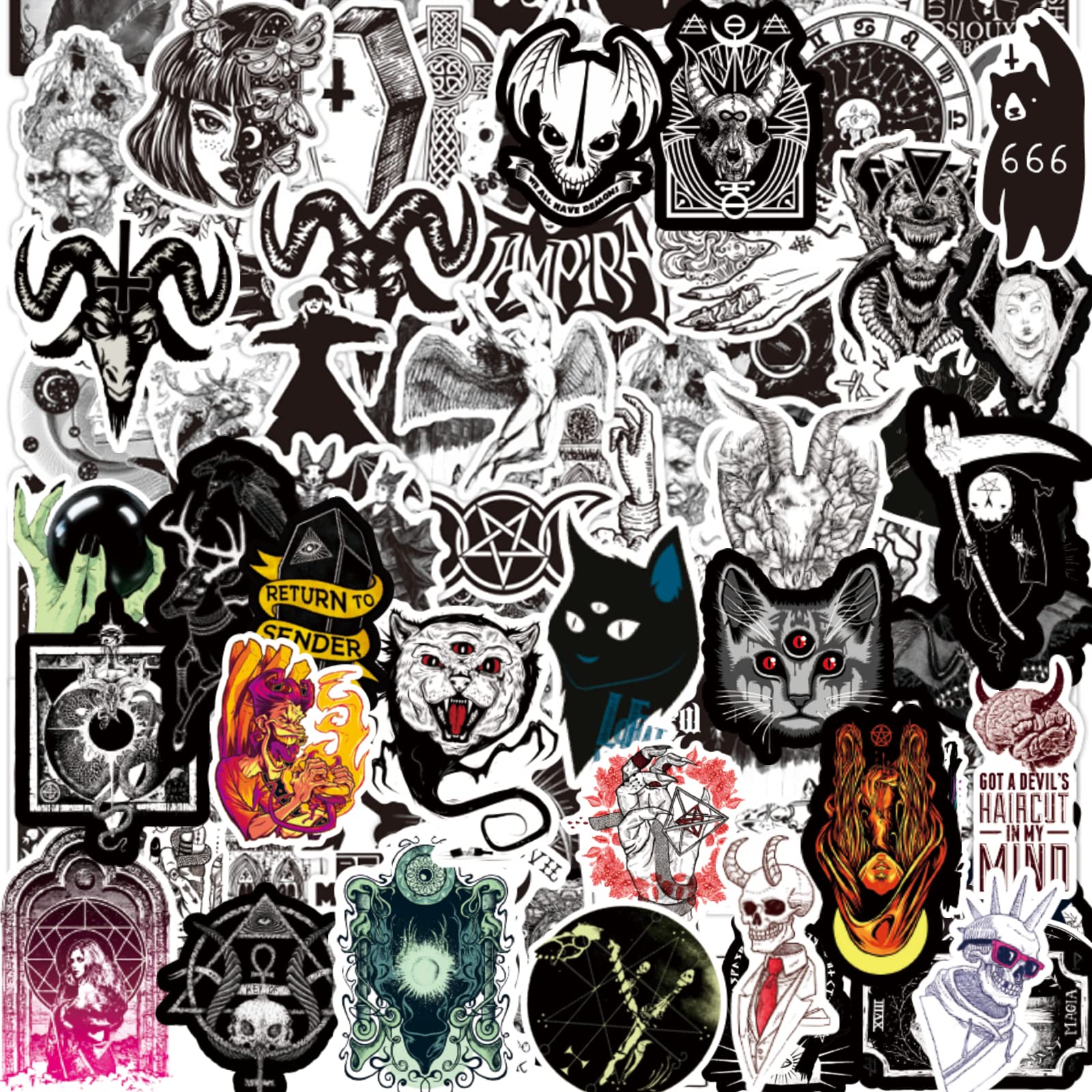 Horror Stickers | 100PCS | Gothic Stickers Thriller Movie Killer Role Character Stickers fo Teens Adult, Vinyl Waterproof Terror Cool Graffiti Trendy Decals Pack for Water Bottle Laptop Guitar Car