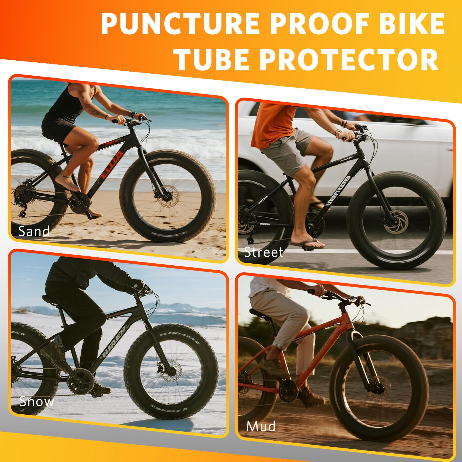 OUXI 20×4.0 Inserto per pneumatici, protezione antiforatura per camere d'aria di biciclette, rivestimento antiforatura per pneumatici di biciclette compatibile con e-bike 20'' ×4.0 mountain bike