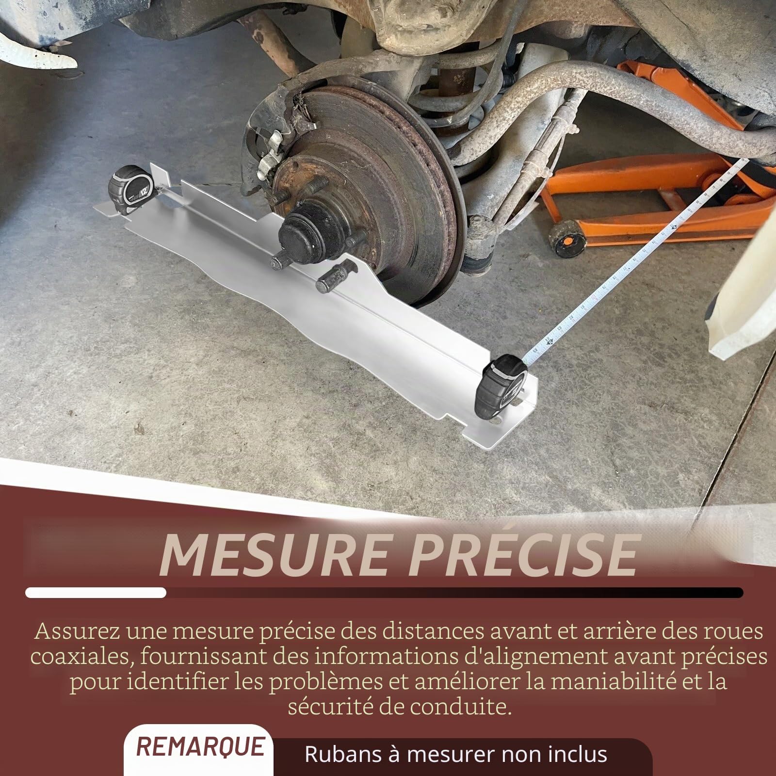 LIROPAU Outil de Parallélisme des Roues Paquet de 2 Plaques d'outils d'alignement des Orteils Robustes, d'outils d'alignement de Roues en Acier Inoxydable pour Voitures, Utilitaires & Camions