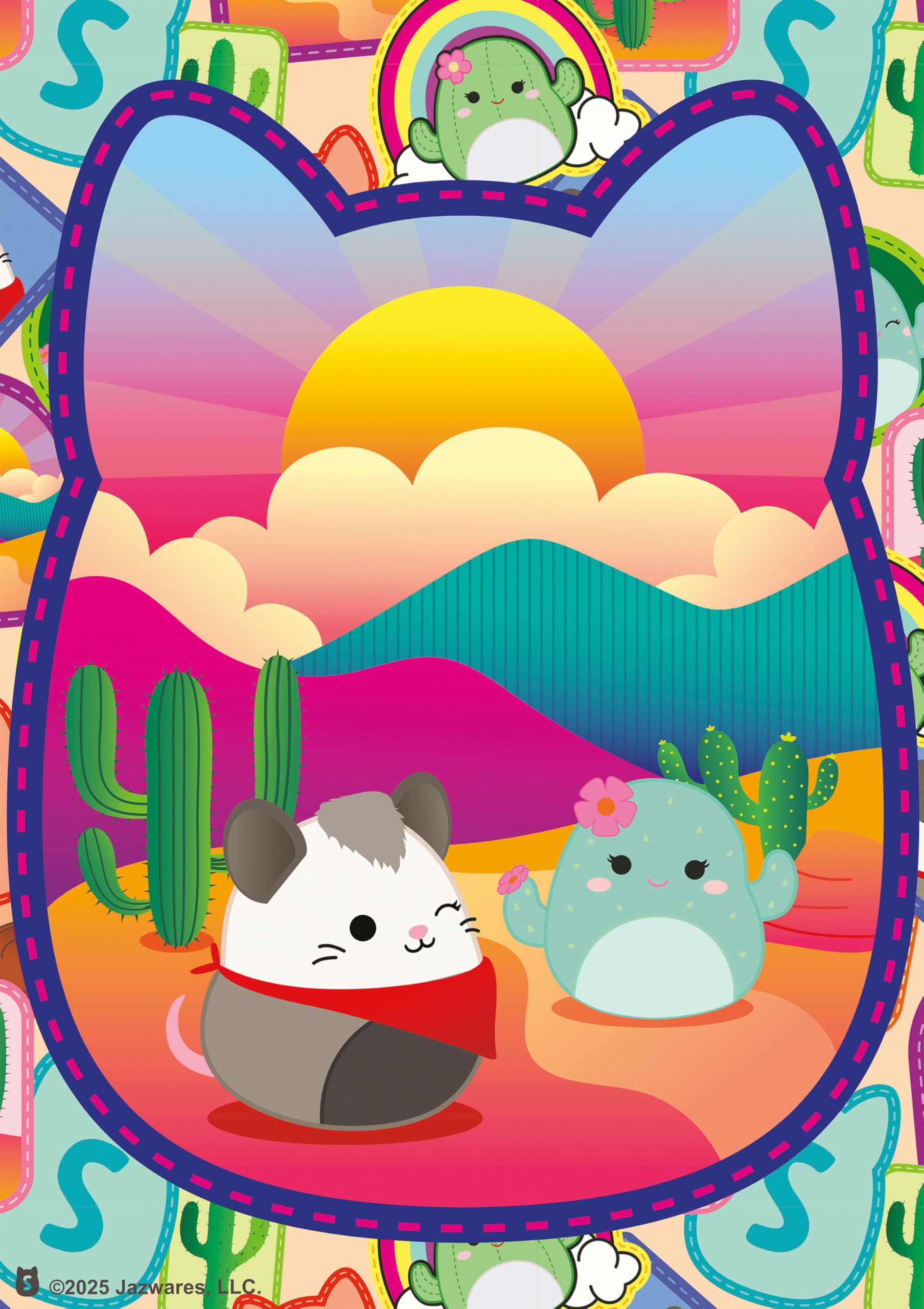 Buffalo Games Squishmallows: Desert Adventure - Rompecabezas de 300 piezas de gran tamaño - Formas más grandes - Ideal para adultos, personas mayores, familia, niños, fácil de agarrar
