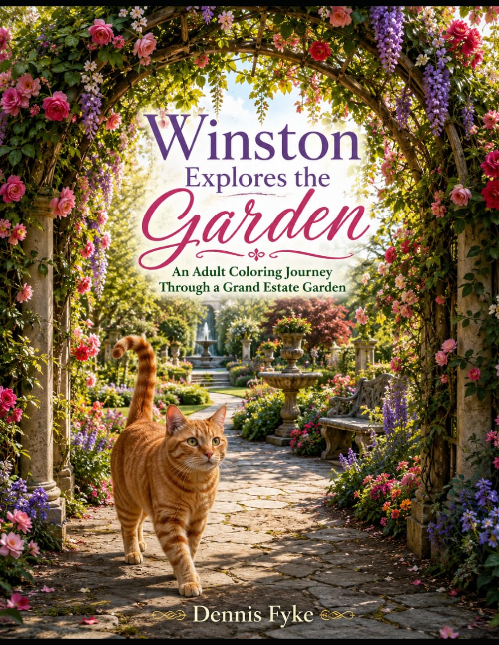 Winston Explores the Garden: An Adult Coloring Journey Through a Grand Estate Garden (The Winston Adventures Coloring Book Series)
